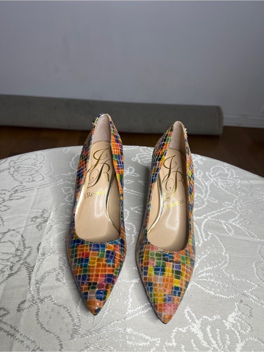 J.Renee Multicolor Mosaic Pointed Pumps